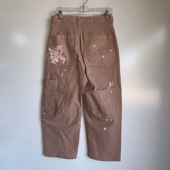 PILCRO Anthropologie Millie Low Slung Barrel Pants Size 28 Paint Splatter ~EUC - Picture 6 of 15